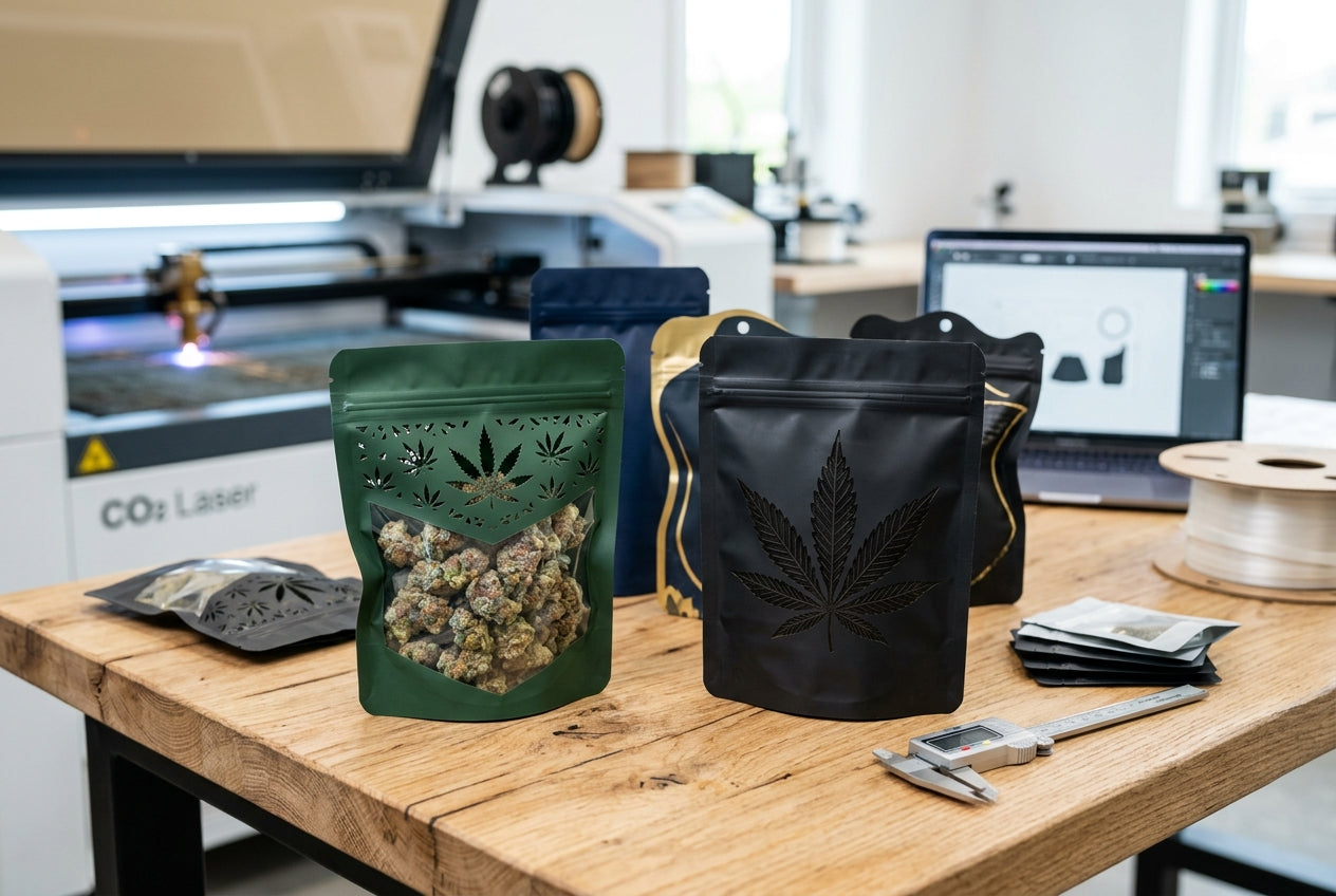 Custom Laser-Cut Irregular Cannabis Bags
