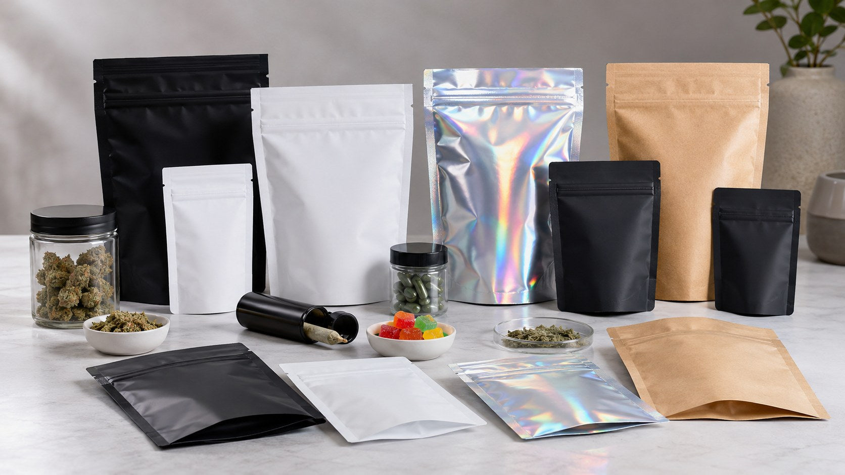 Child Resistant Mylar Bags for Regulated Products, Odor Control and Branding