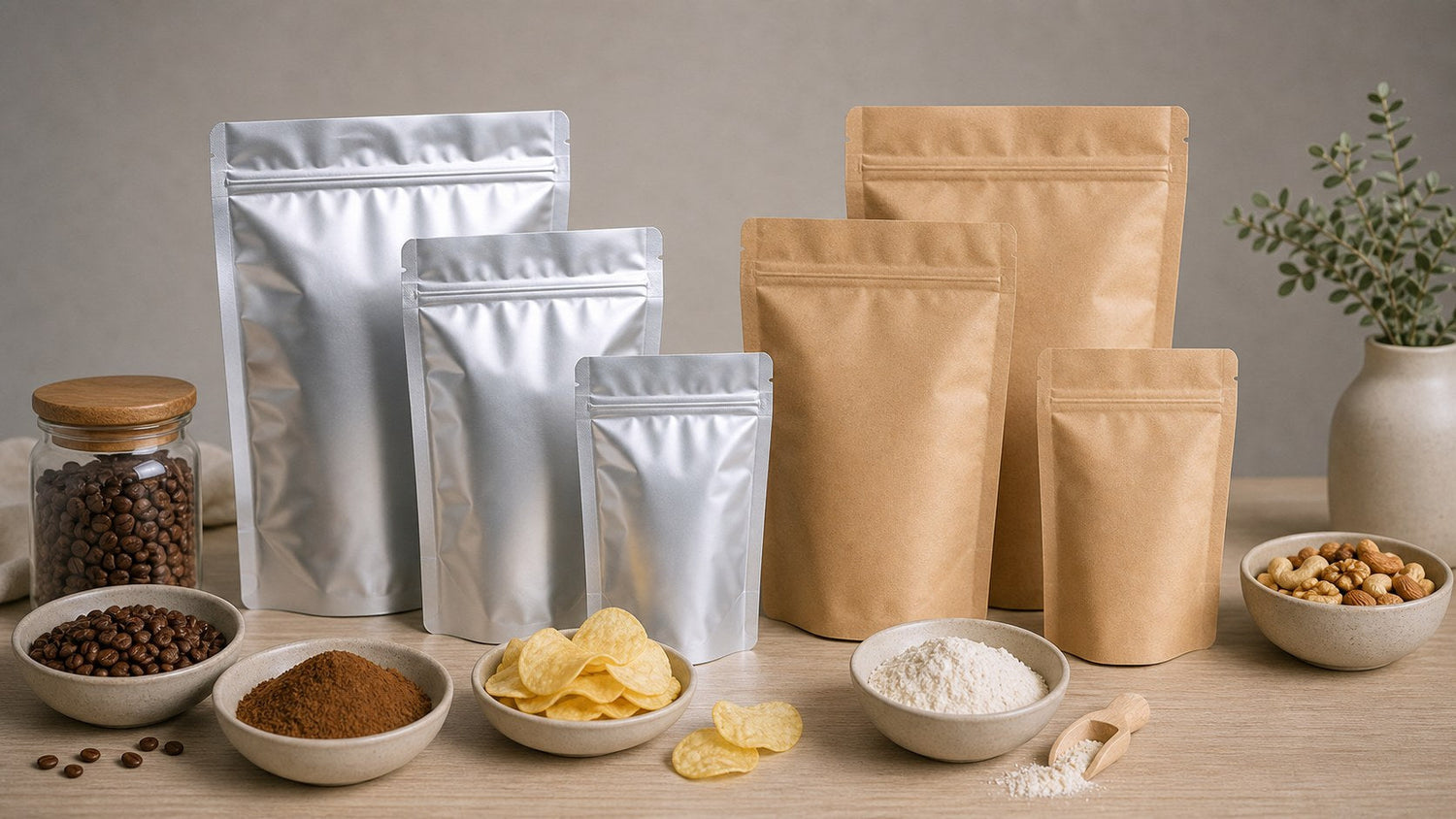 Mylar bags and kraft stand-up pouches compared for barrier, branding and cost
