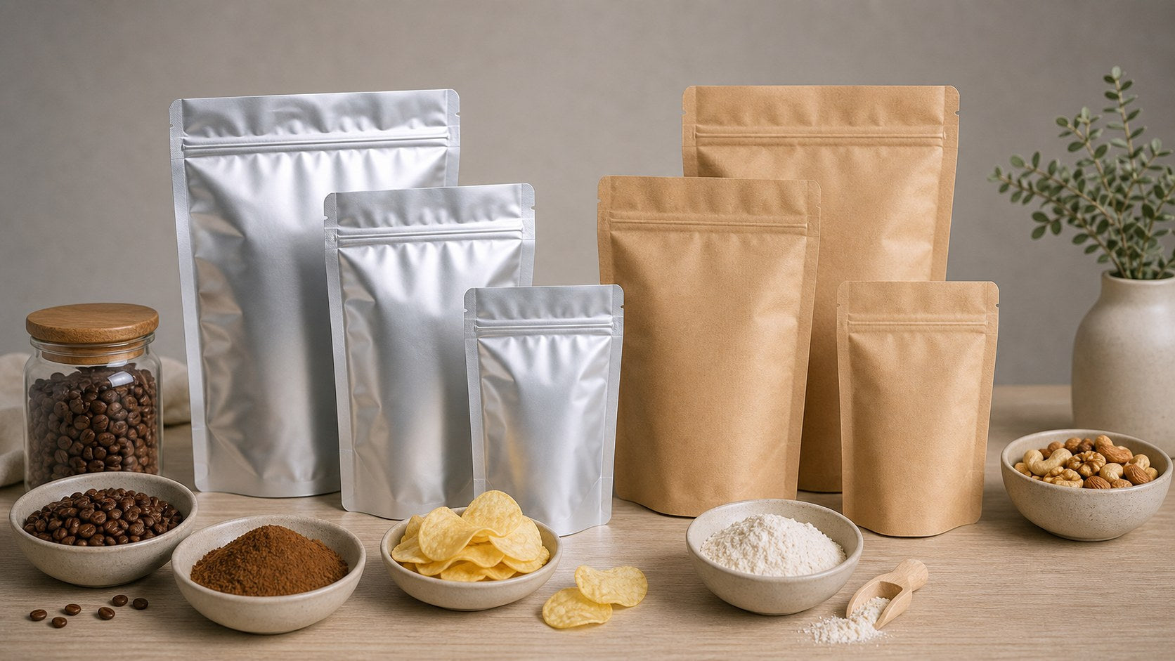 Mylar bags and kraft stand-up pouches compared for barrier, branding and cost