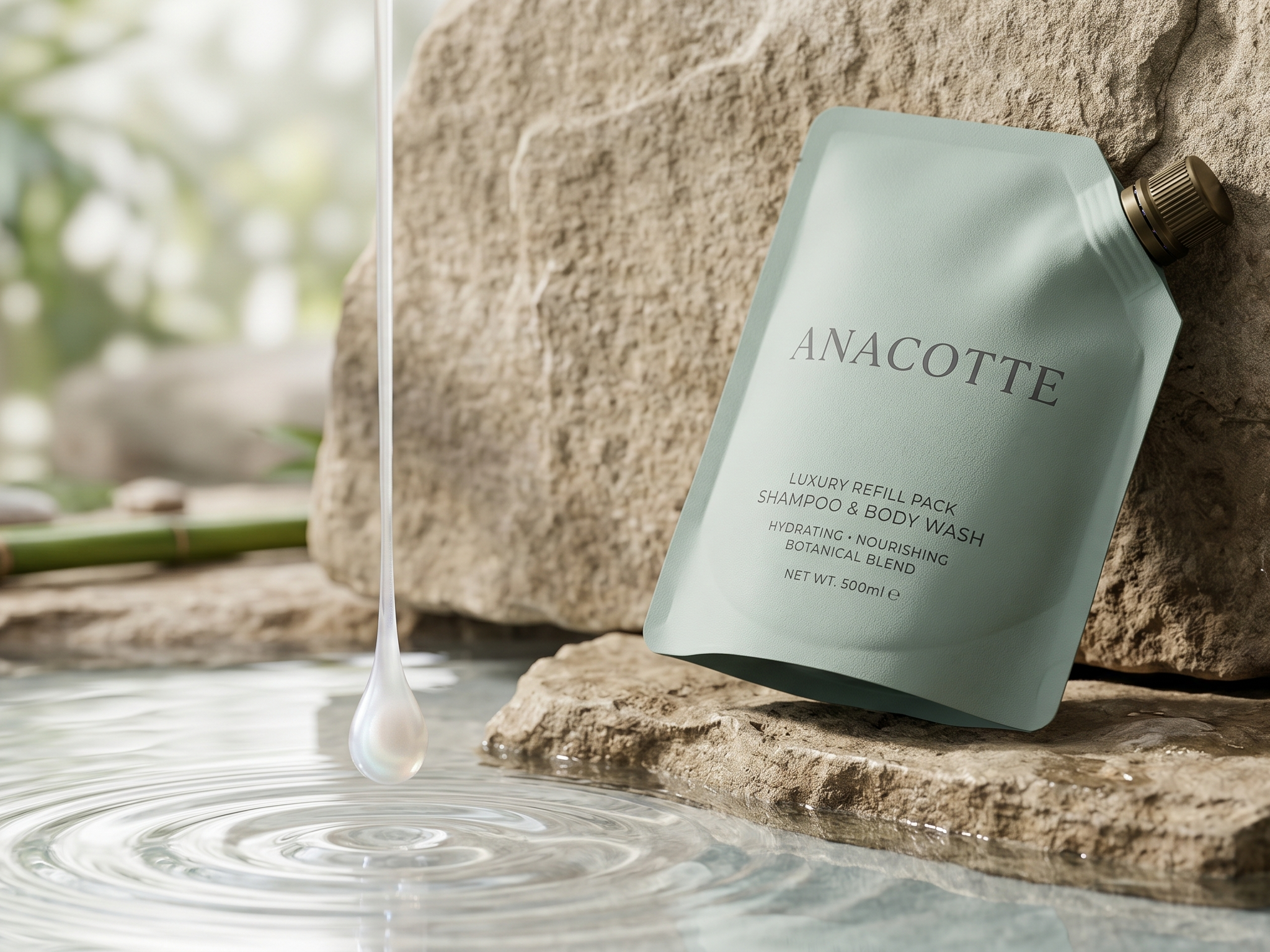 Custom shampoo refill spout pouch for liquid hair care packaging
