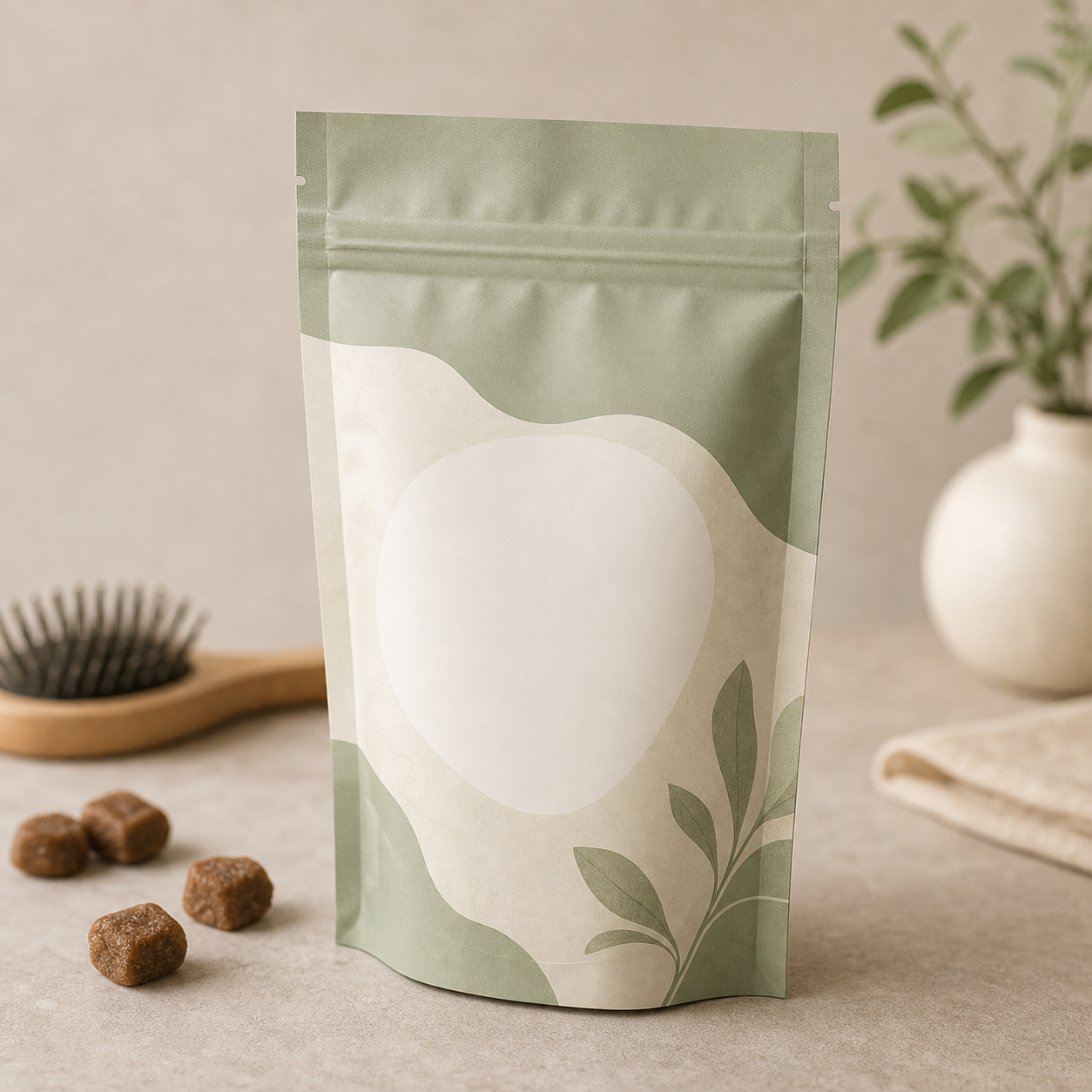 Soft chew cat treat resealable stand-up pouch