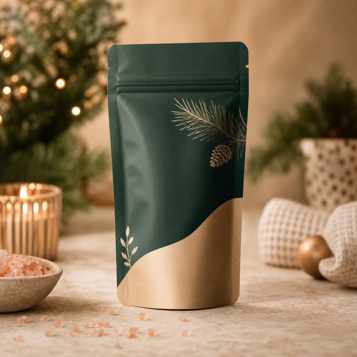 Seasonal bath salt gift-set mini pouch