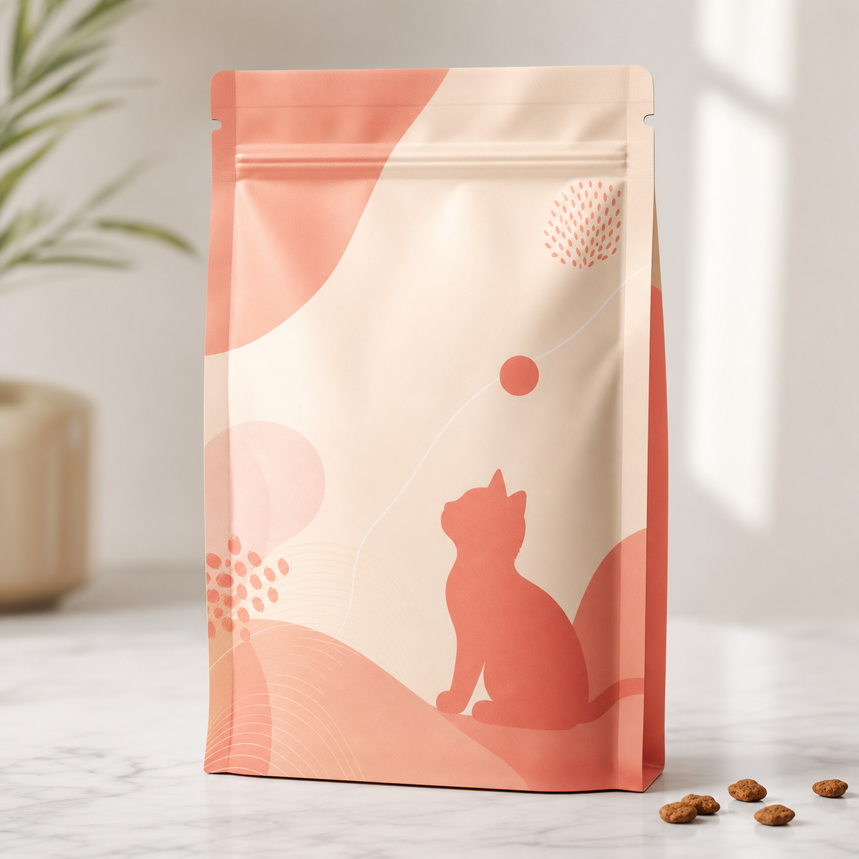 Kitten growth formula cat food stand-up pouch for a small-batch launch