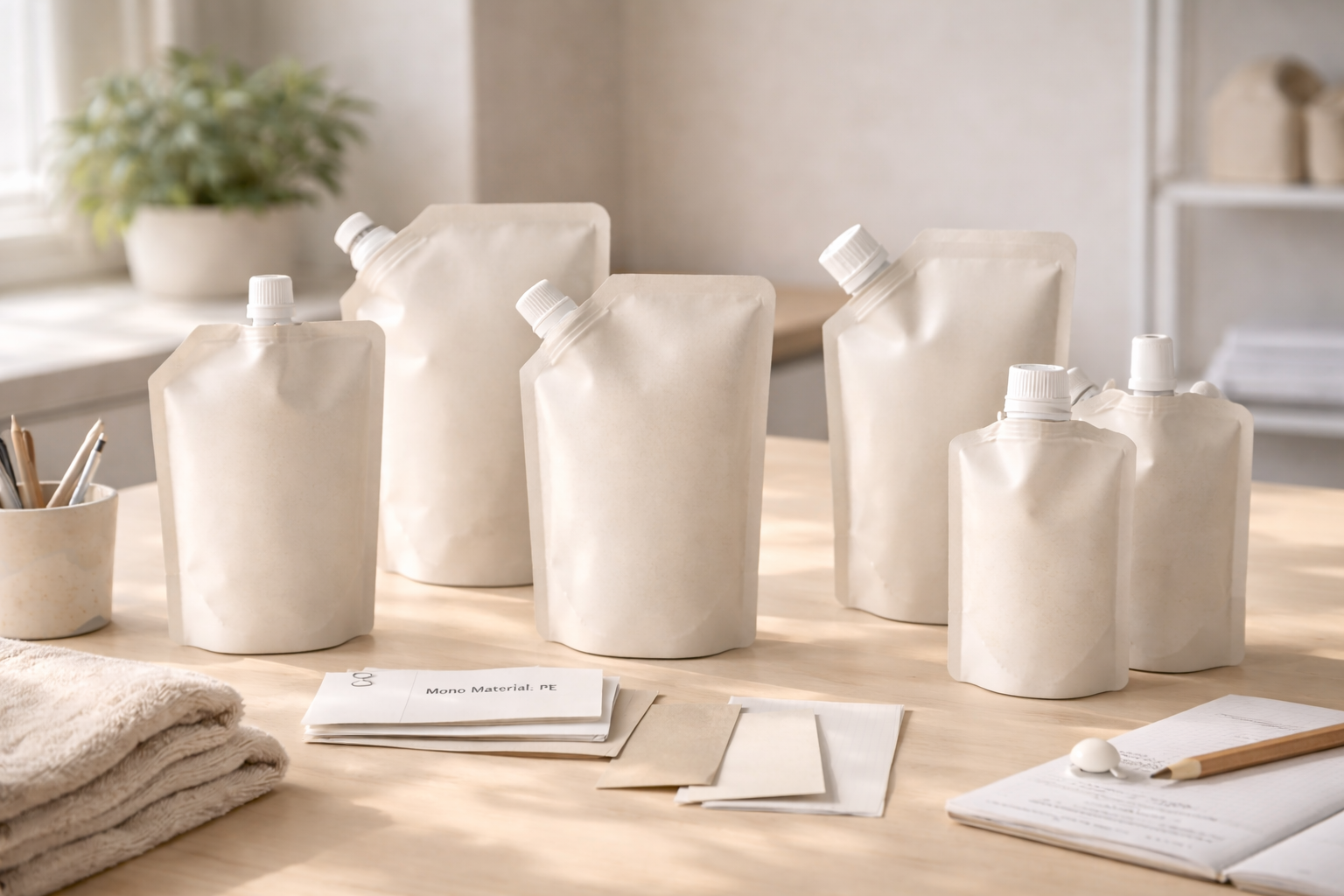 Recyclable Mono-material Spout Pouch | Custom Mono-PE Liquid & Refill Packaging