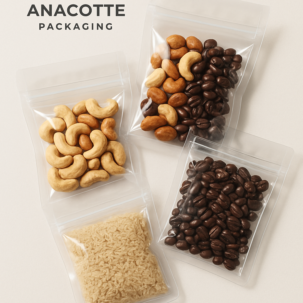 100 pcs Clear Flat Barrier Pouches – Microwave Safe PE+PET Food Packaging Bags | Anacotte