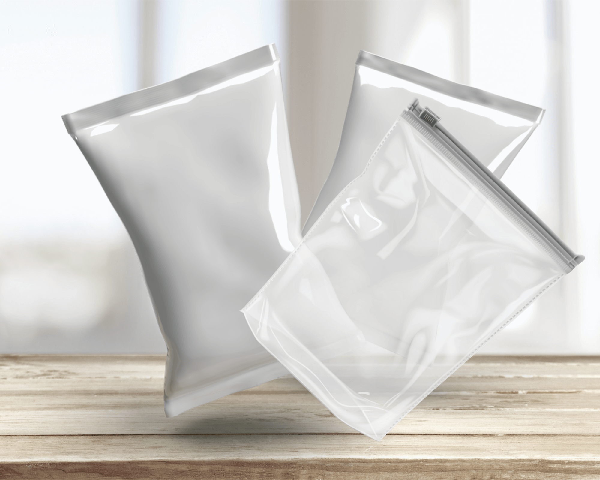 Plastic Packaging floating on the table