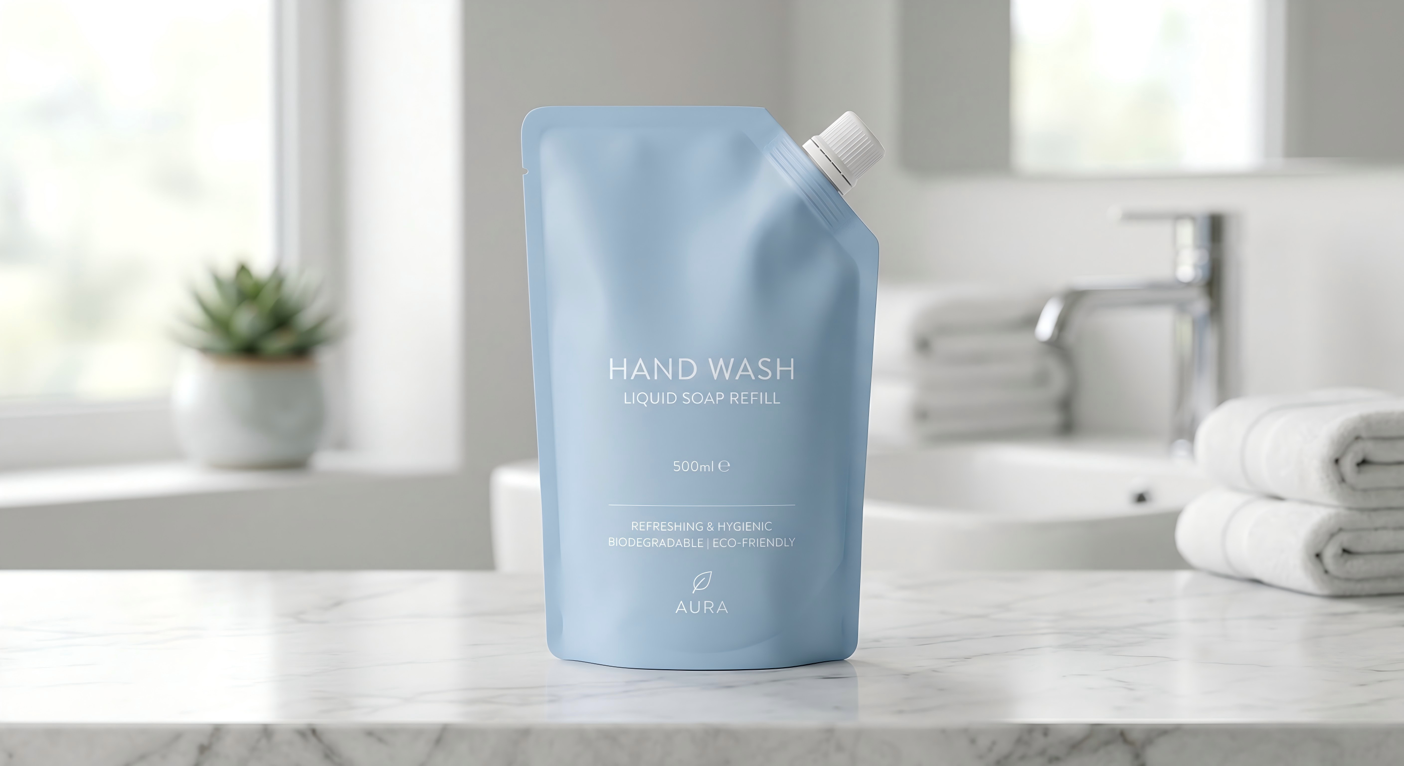Hand Wash Refill Spout Pouch | Eco-Friendly Liquid Packaging