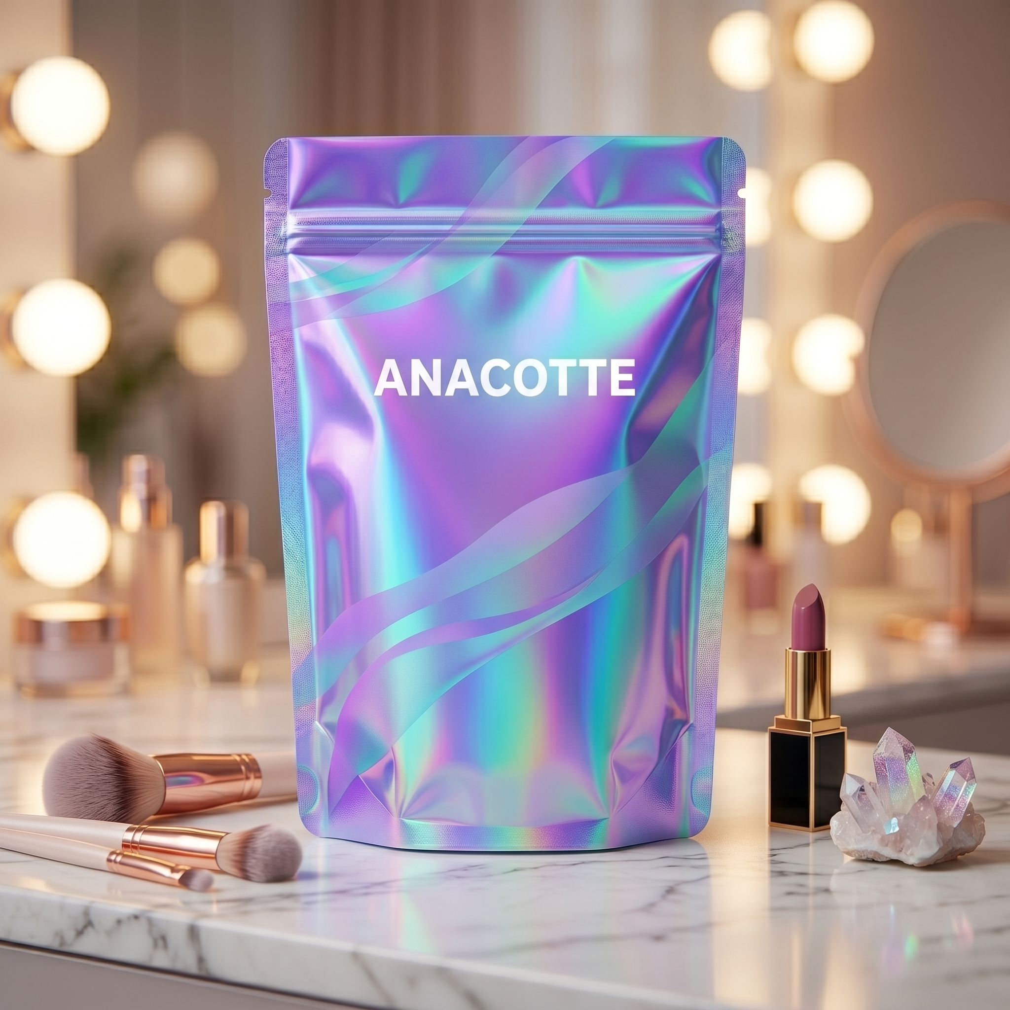 Custom Laser Rainbow Holographic Mylar Taschen für Kosmetik und Schönheit