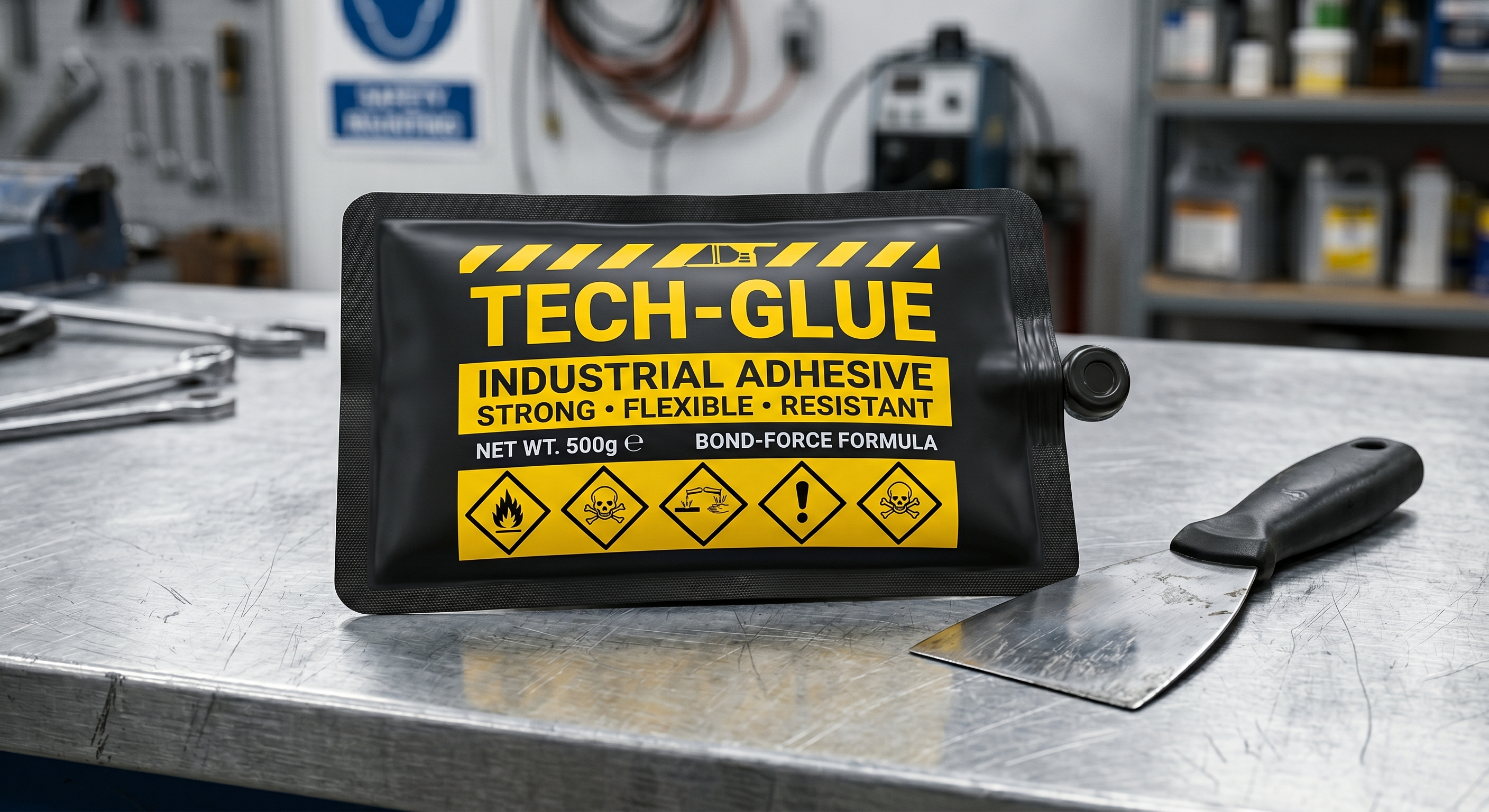 Durable Flat Pouch for Industrial Adhesives | Chemical-Resistant Sachet