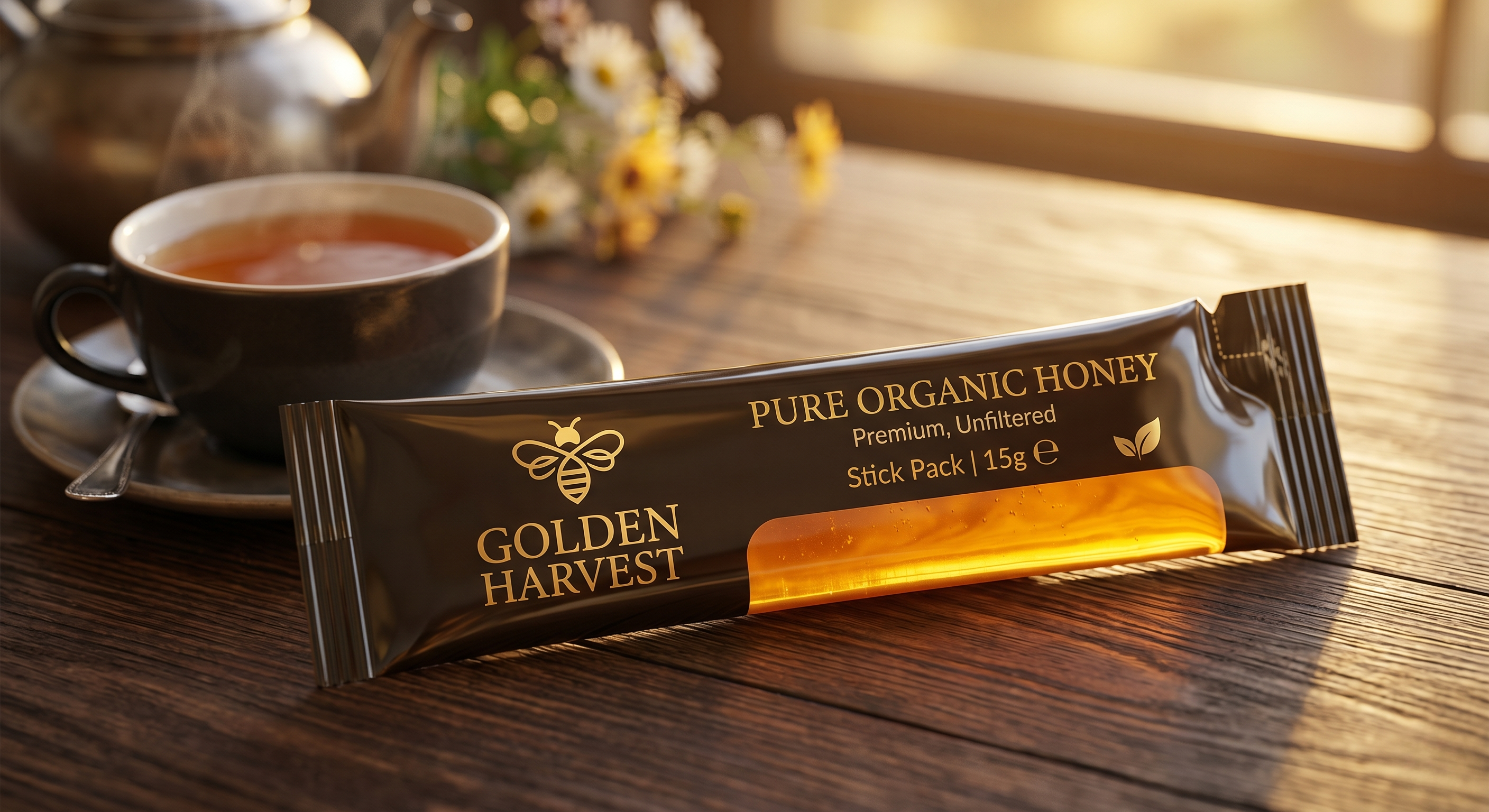 Custom Flat Pouch for Honey & Syrup Sticks | Single-Serve Liquid Sachet