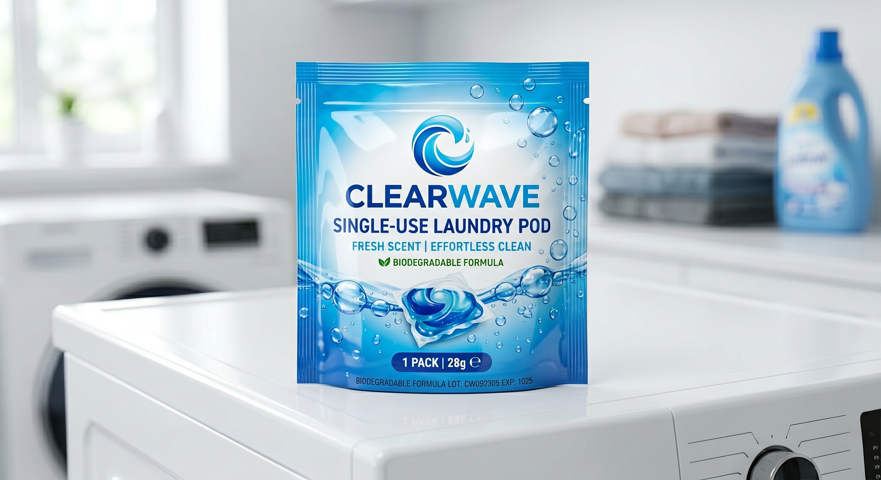 Custom Flat Pouch for Laundry Detergent | Single-Use Household Sachet