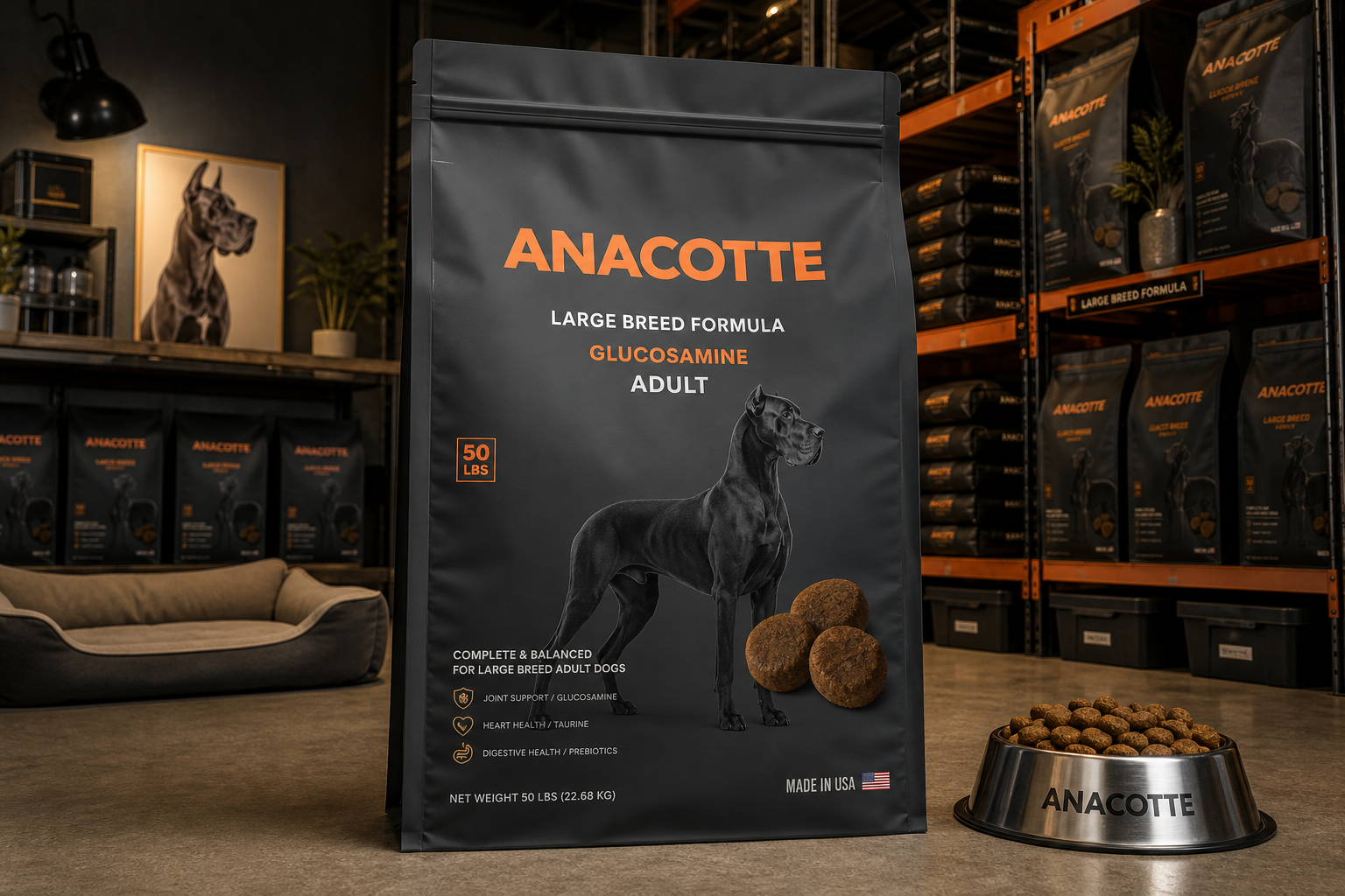 Custom Large Breed Dog Food Stand-Up Zipper Pouch Packaging