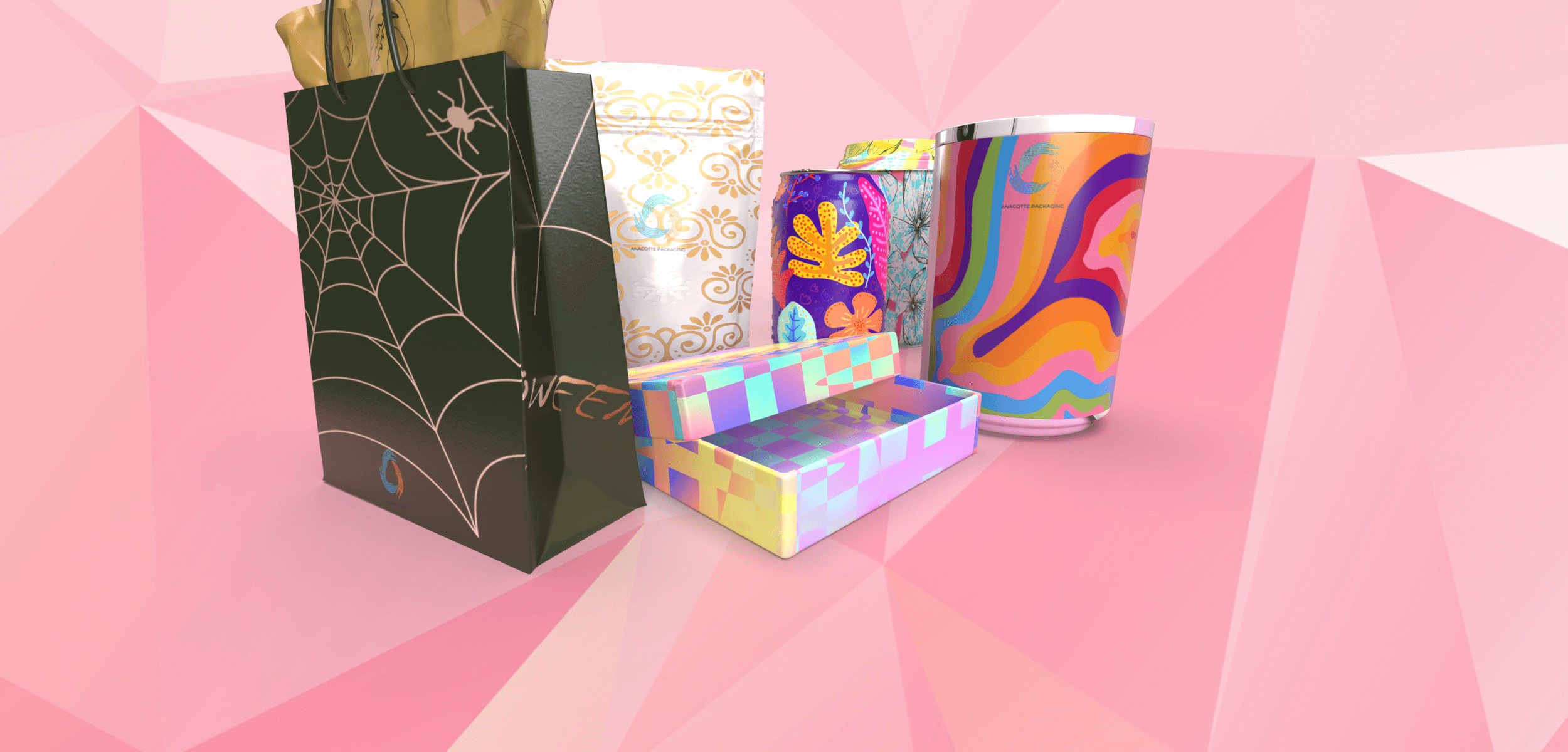 Packaging with vivid color and background
