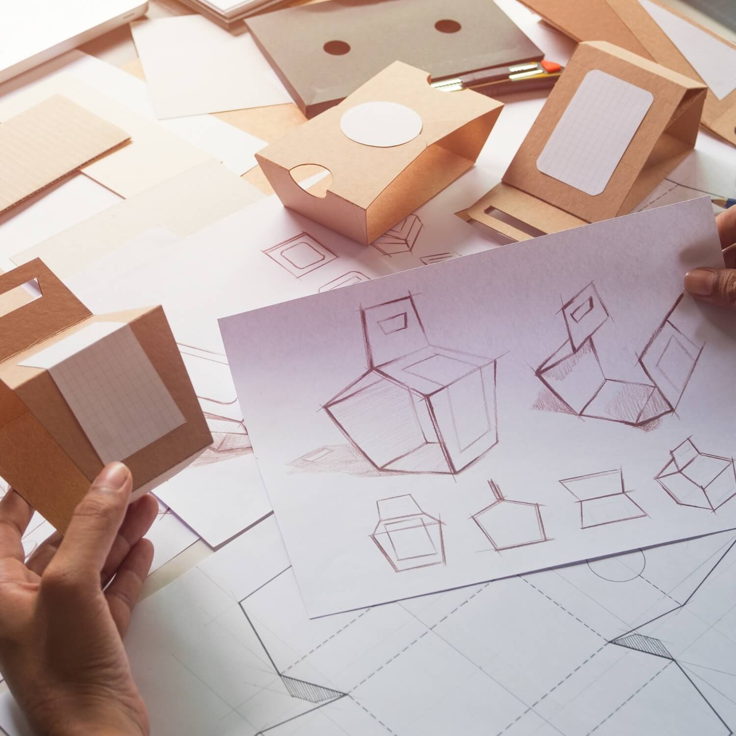 Packaging design from scratch using scratch paper