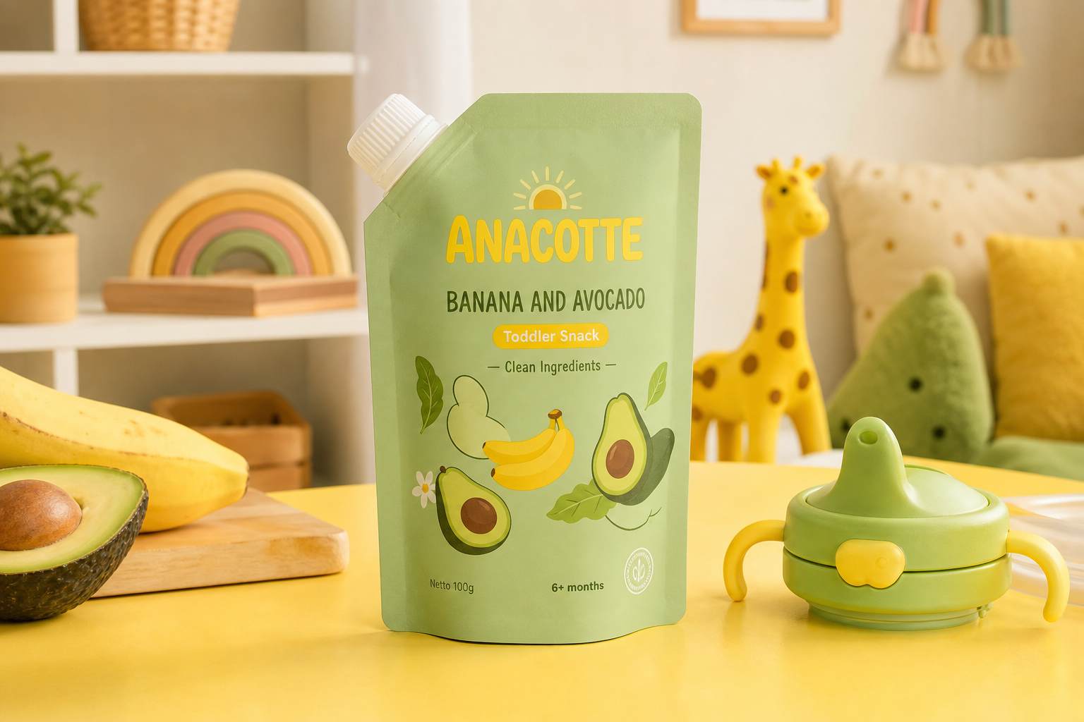 Custom Toddler Fruit Puree Stand-Up Spout Pouch Packaging