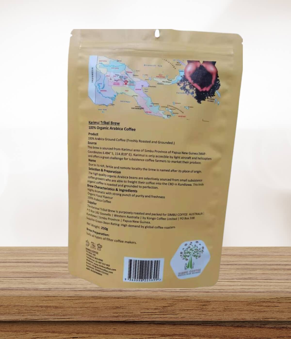 Back of a standup pouch printed by rotogravure printer