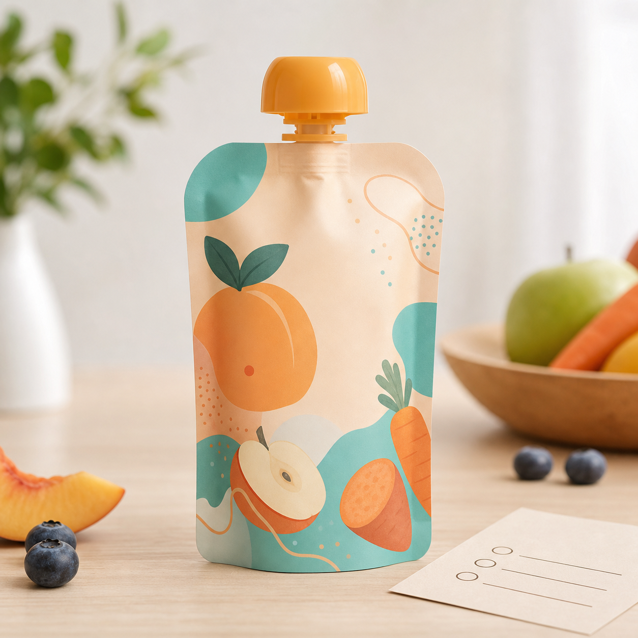 Baby food flavor-trial mini spout pouch for retail buyer samples