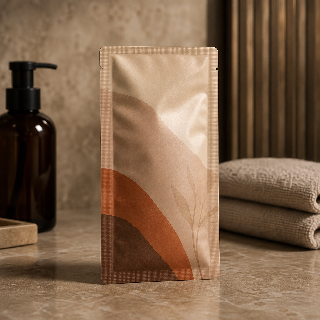 Body serum skincare refill sachet for spa backbar packaging