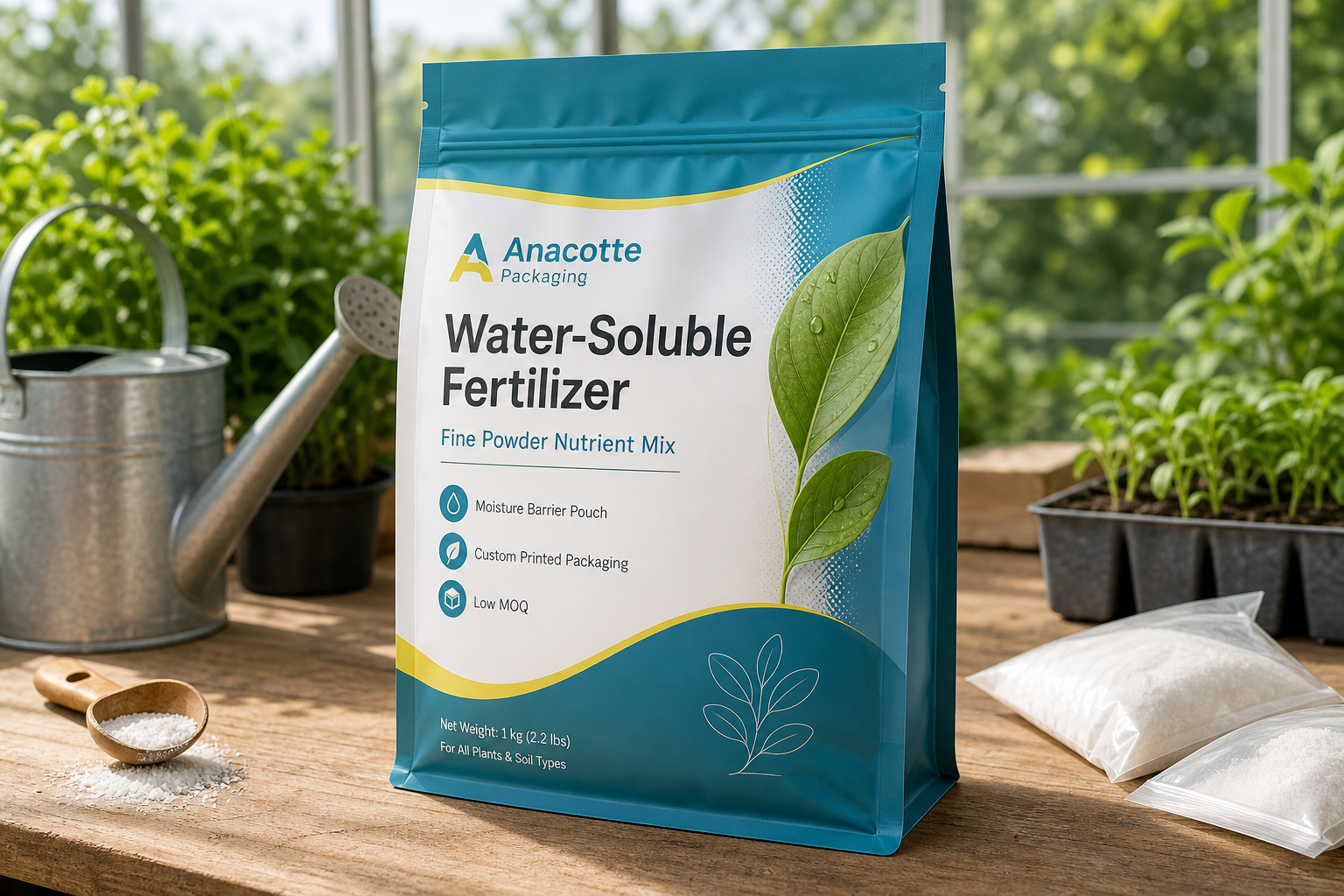 Custom Water-Soluble Fertilizer Powder Pouch | Moisture Barrier Packaging