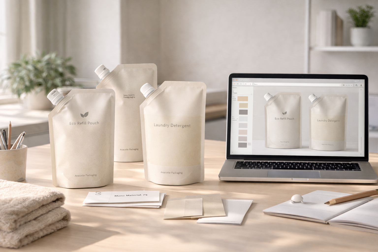 Recyclable Mono-material Spout Pouch | Custom Mono-PE Liquid & Refill Packaging