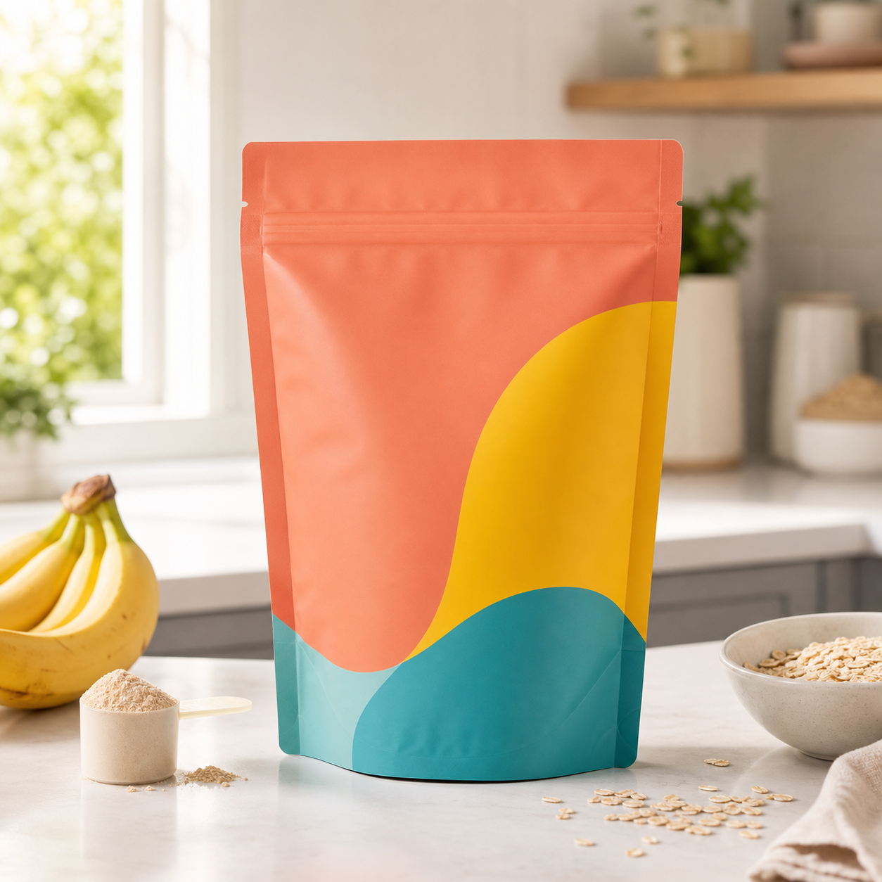 Custom kids nutrition protein blend resealable pouch