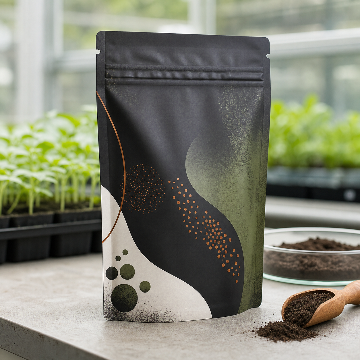 Microbial fertilizer powder resealable pouch packaging