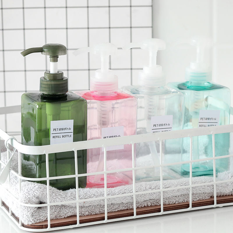 Shampoo shower gel sub-bottling empty bottle lotion press-type hand sanitizer travel cosmetics plastic bottle transparent