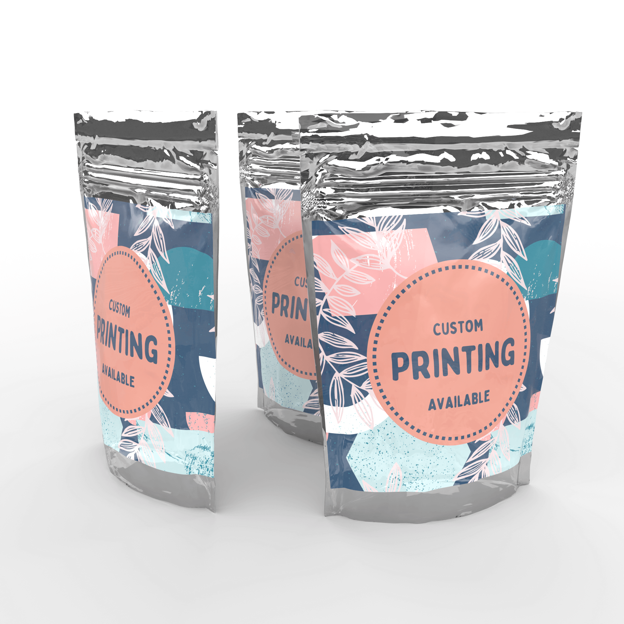 Bolsas verticales personalizables de papel de aluminio duradero, paquete de 100