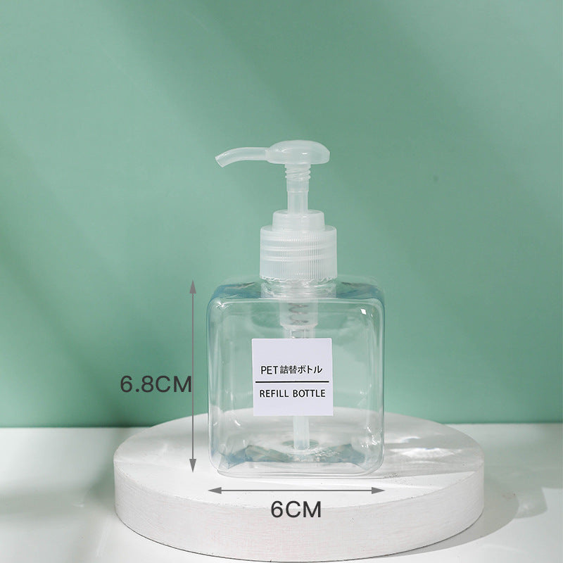 Shampoo shower gel sub-bottling empty bottle lotion press-type hand sanitizer travel cosmetics plastic bottle transparent
