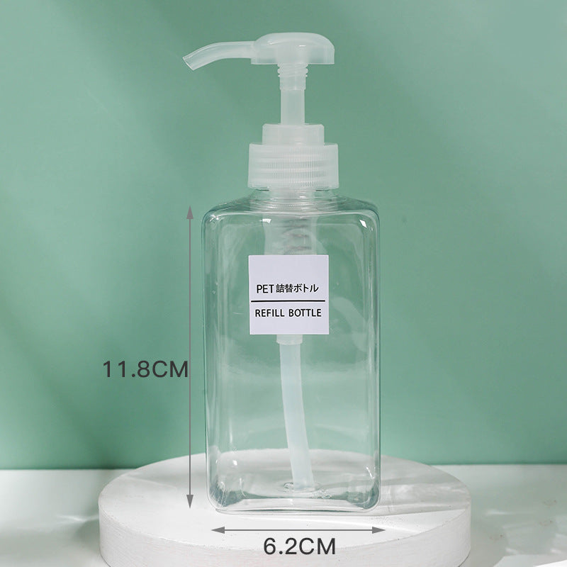 Shampoo shower gel sub-bottling empty bottle lotion press-type hand sanitizer travel cosmetics plastic bottle transparent