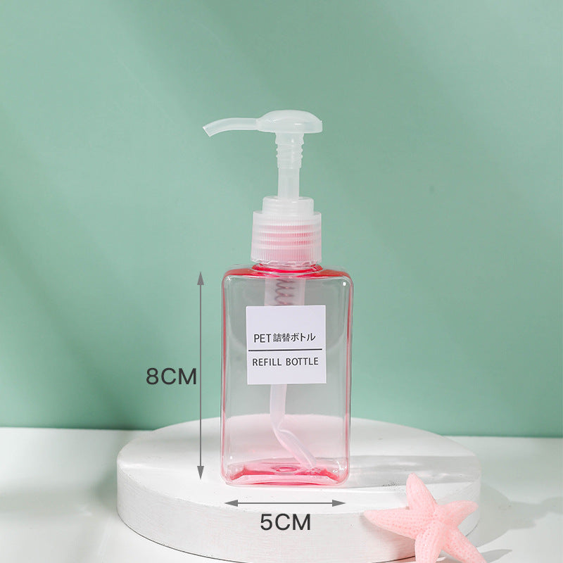 Shampoo shower gel sub-bottling empty bottle lotion press-type hand sanitizer travel cosmetics plastic bottle transparent