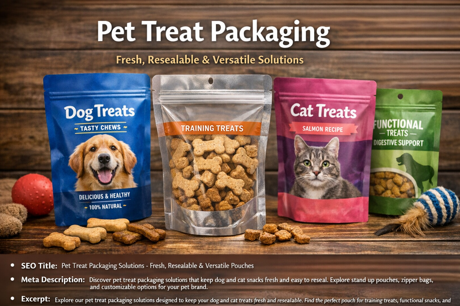 Resealable pouches | Pet Treat Packaging | Anacotte