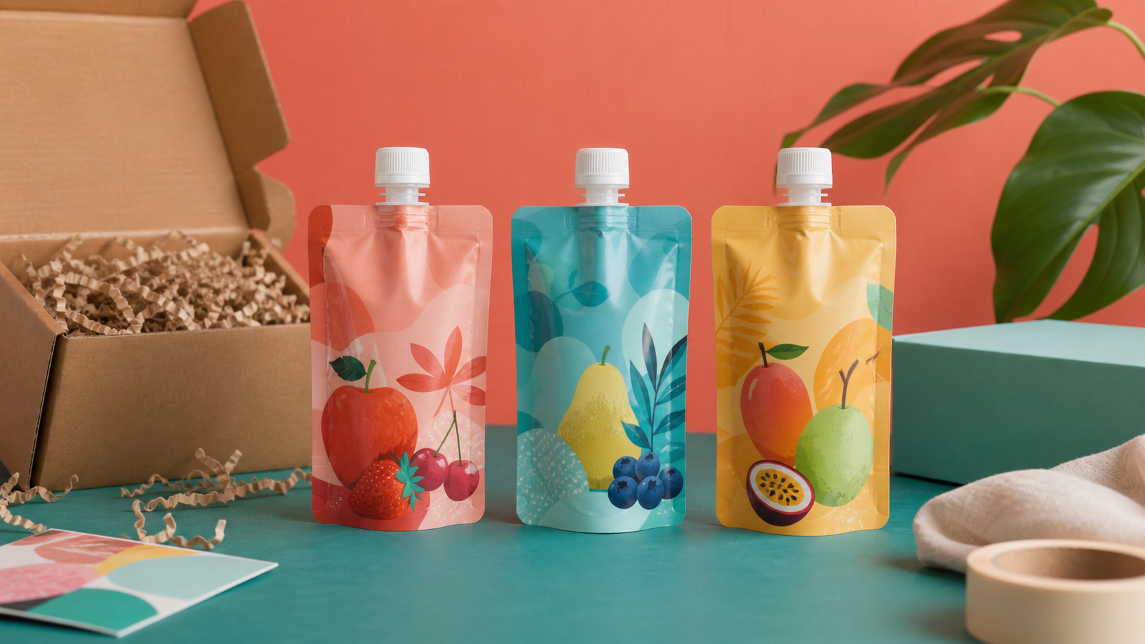 Kids juice multi-SKU pouch flavor trial and subscription pack-out