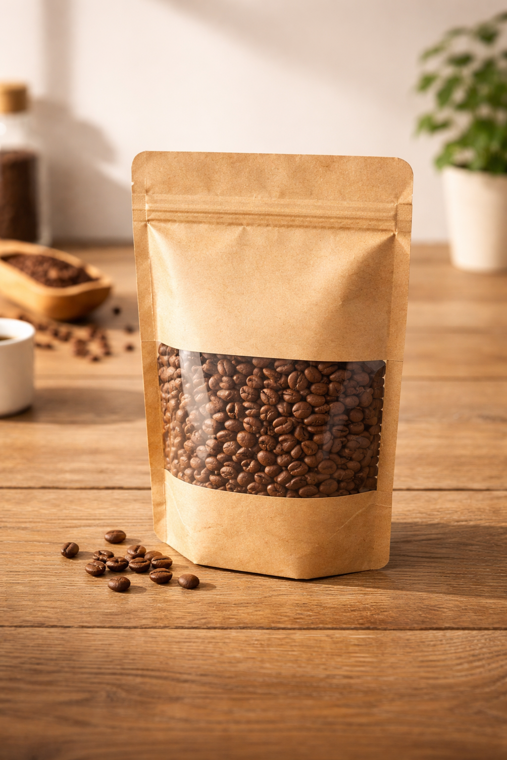 Custom Kraft Stand Up Pouches with Zipper | Food & Coffee Packaging Bags