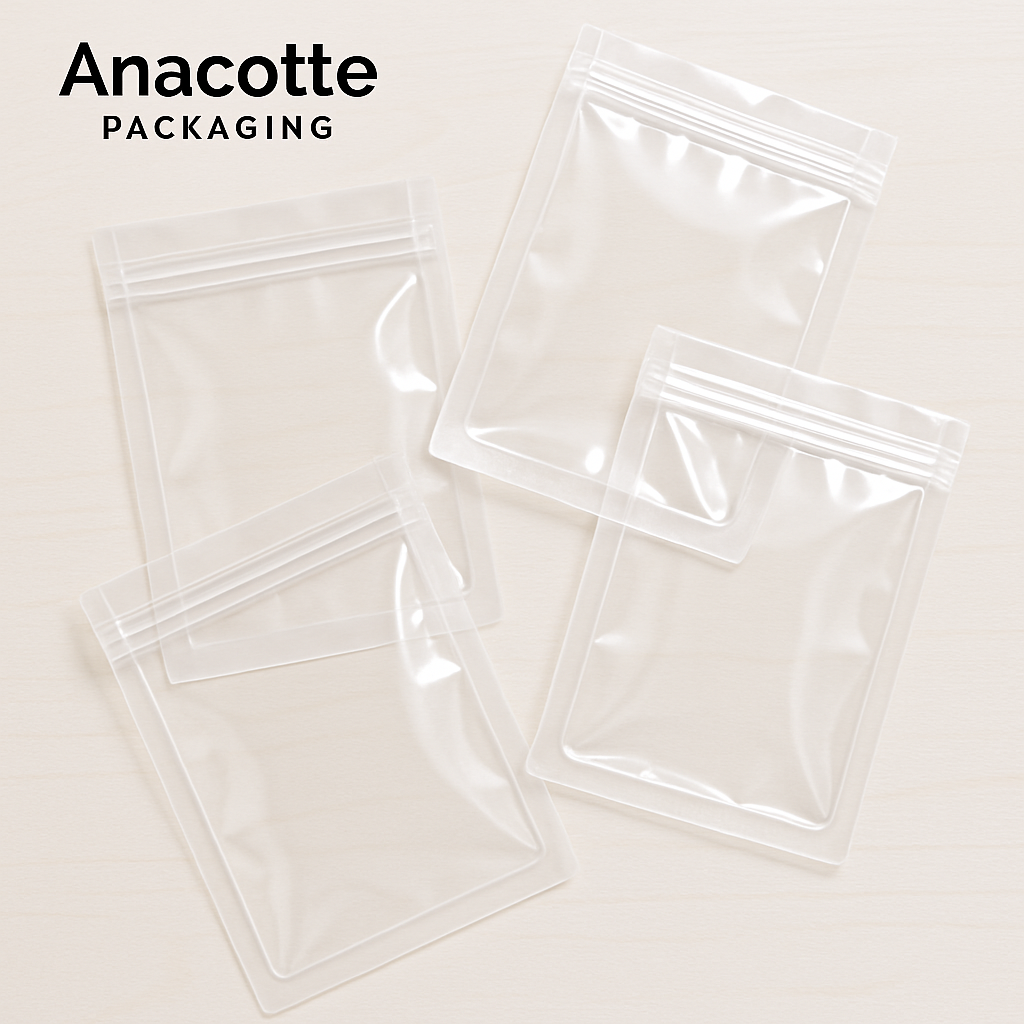 100 pcs Clear Flat Barrier Pouches – Microwave Safe PE+PET Food Packaging Bags | Anacotte