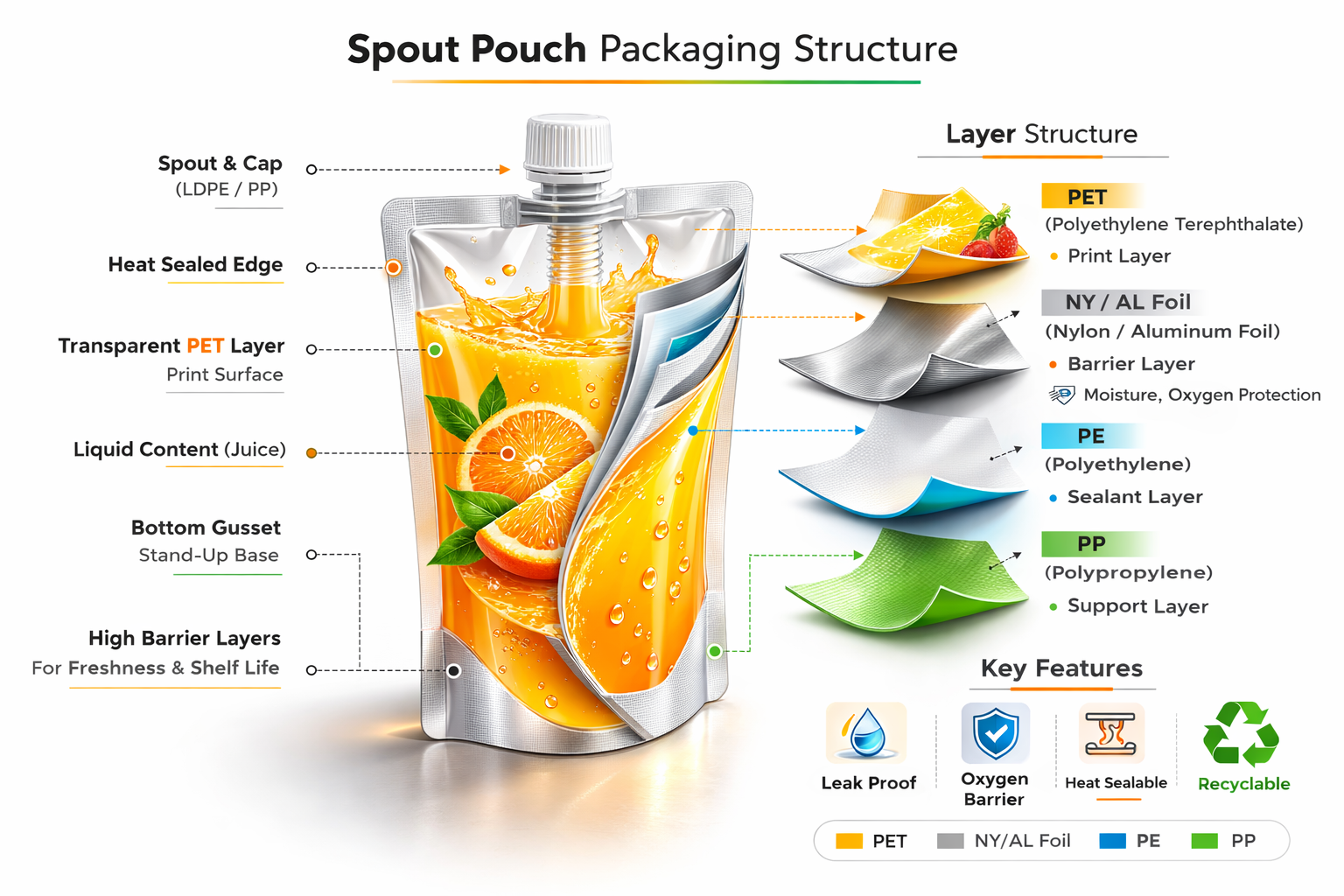 Custom Juice Pouch Packaging | Spout Pouches for Liquid Products