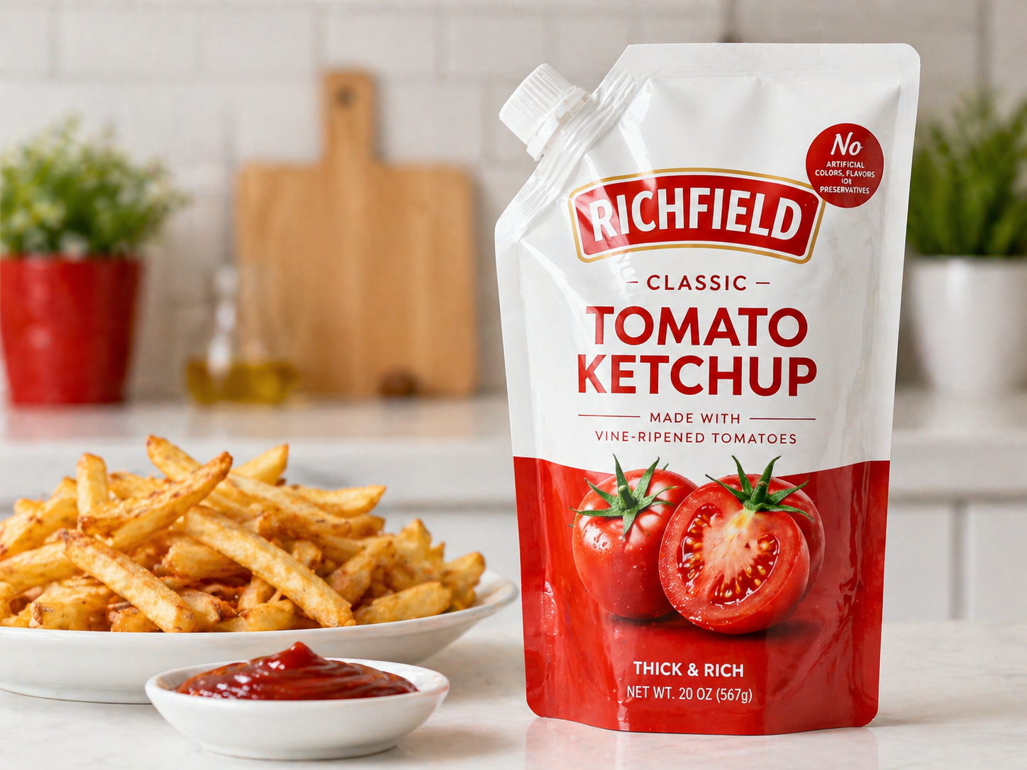 Ketchup & Mayonnaise Spout Pouch | Squeezable Condiment Bag