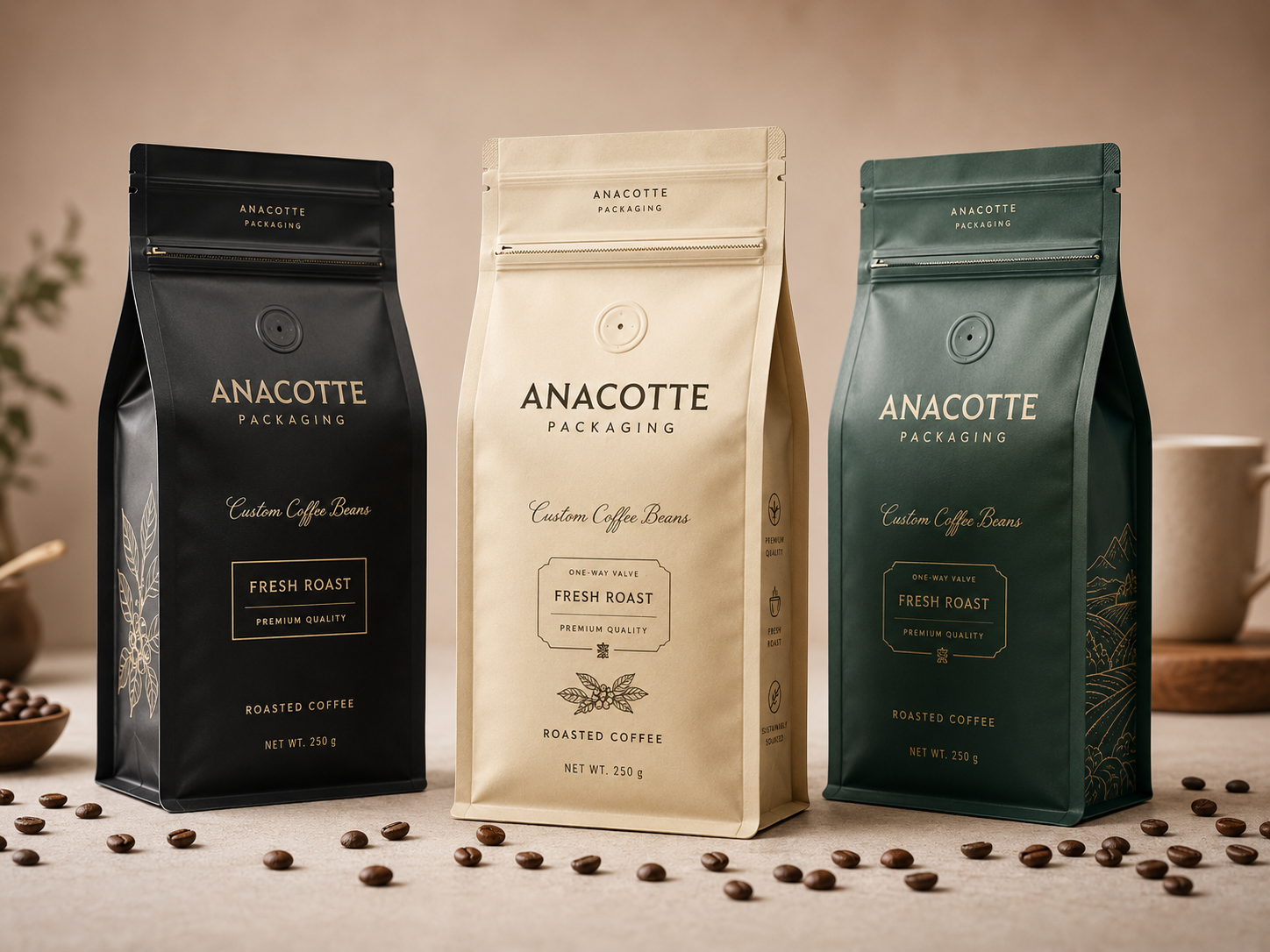 Custom Coffee Subscription Packaging Bags with Valve