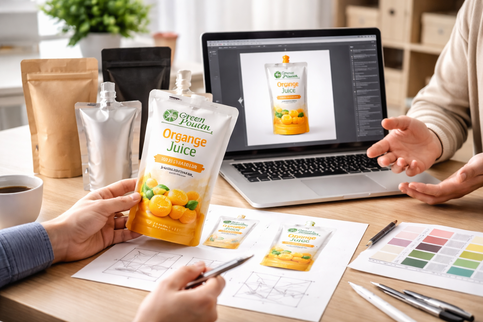 Custom Juice Pouch Packaging | Spout Pouches for Liquid Products