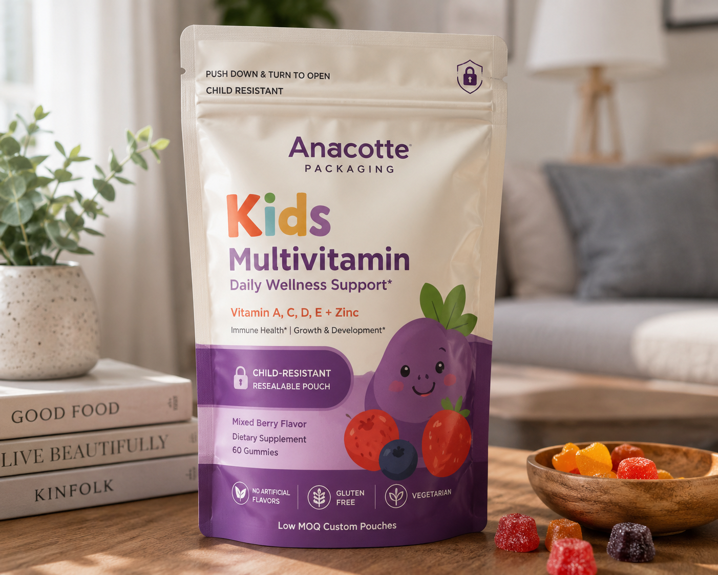 Custom Child-Resistant Vitamin Packaging | Safety-Focused Supplement Pouch