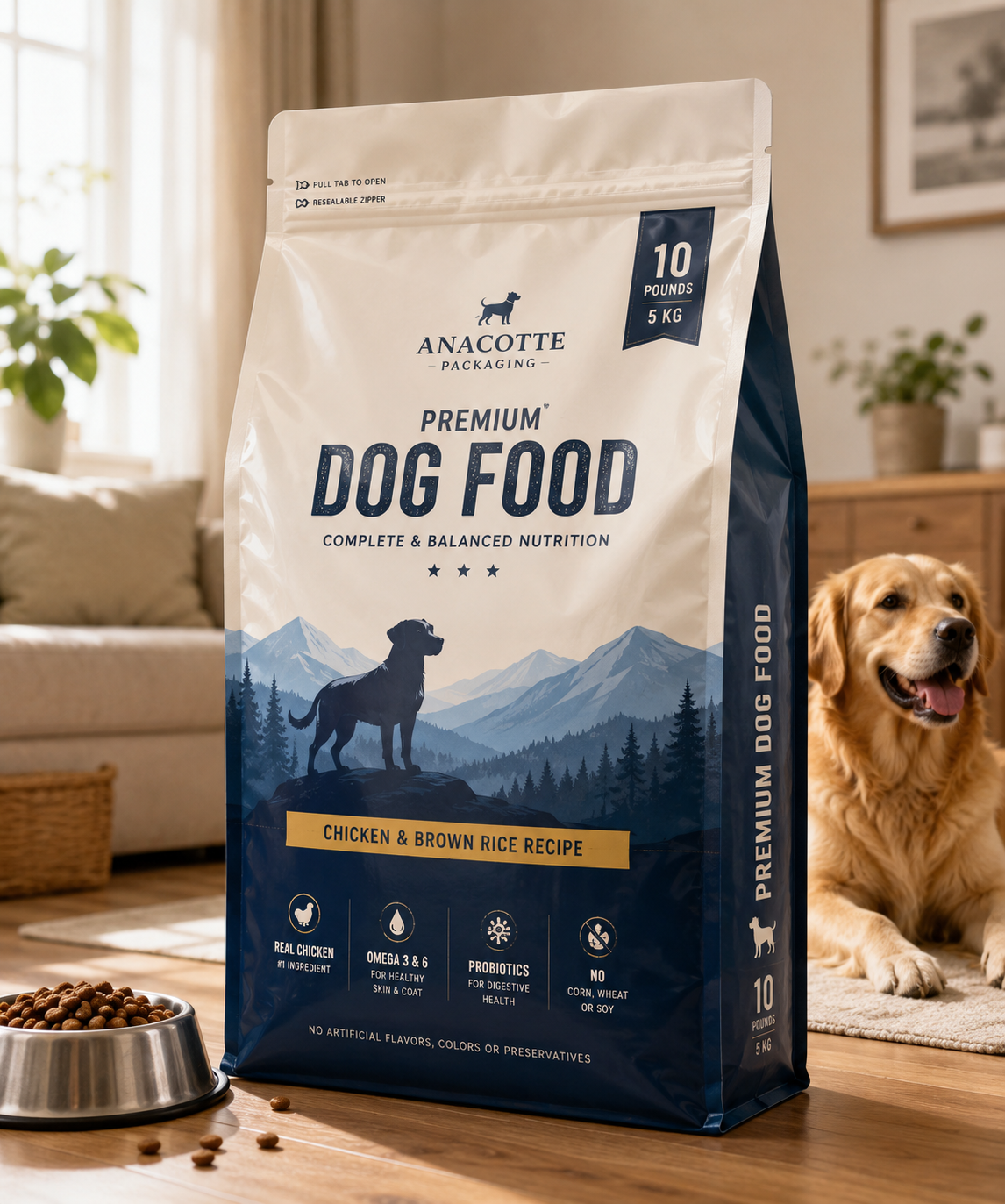 10 lb / 5 kg Custom Dog Food Packaging Bag | Heavy-Duty Pet Food Pouch