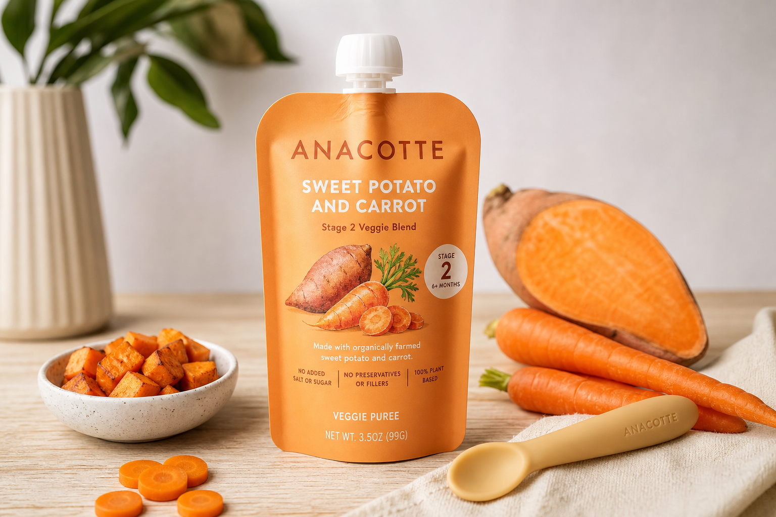 Custom Vegetable Baby Food Puree Spout Pouch Packaging