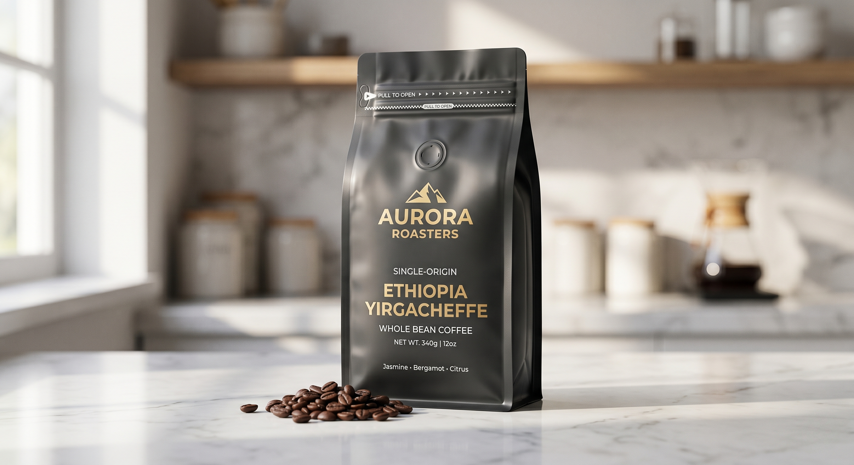Custom Flat Bottom Coffee Bags with Valve | Coffee Roaster Packaging