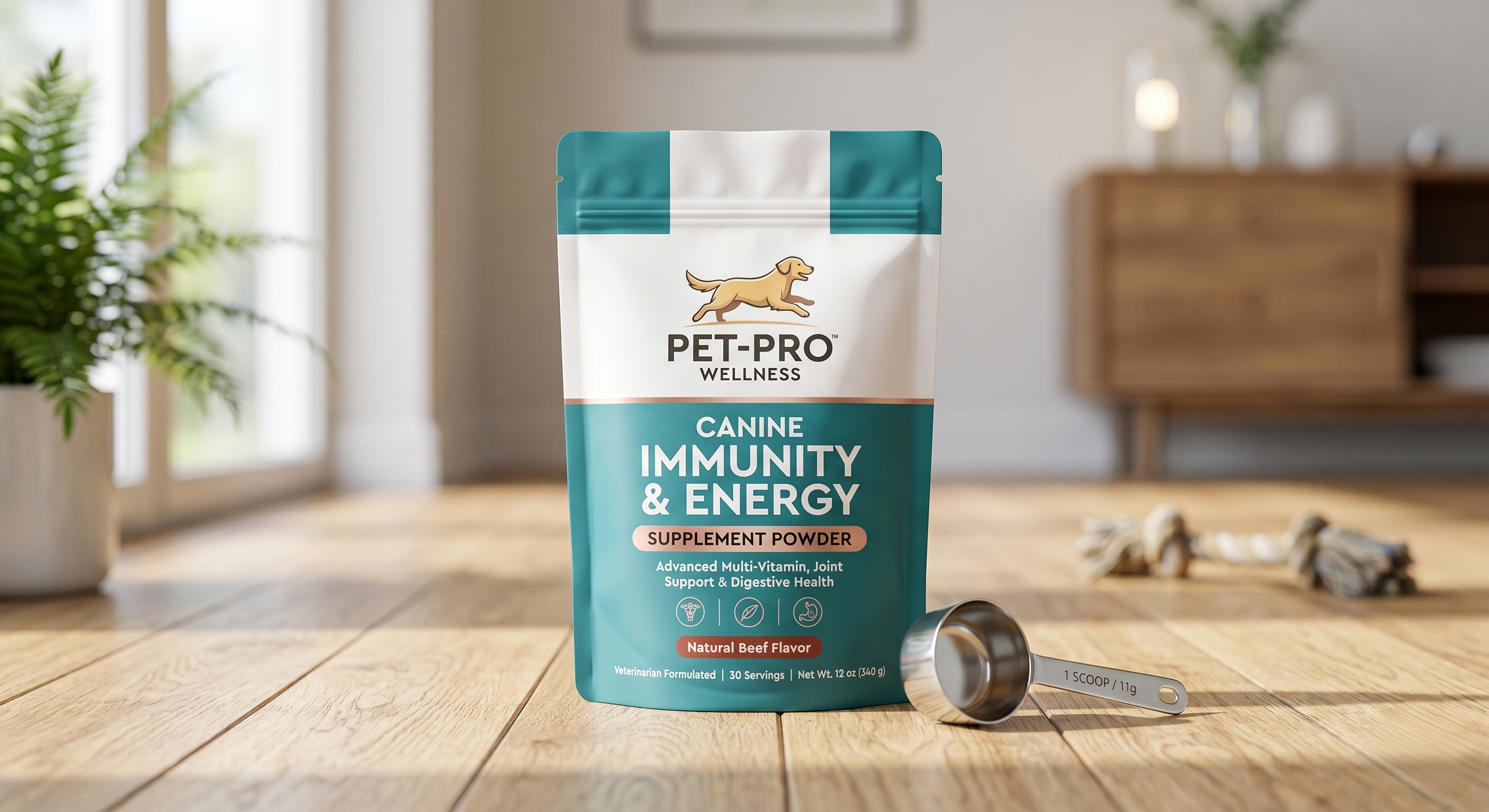 Stand Up Pouch for Pet Supplement Powder | Secure Resealable Bag