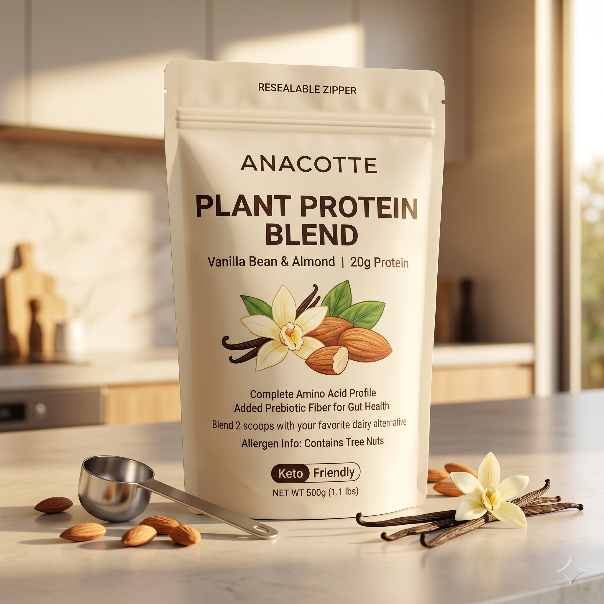 Resealable Stand-Up Pouches for Protein Smoothie Blends