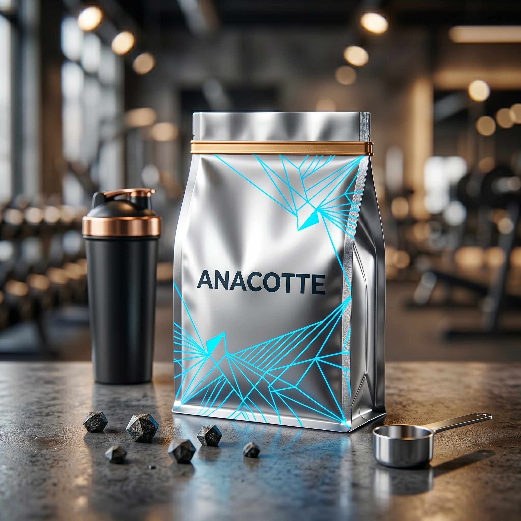 Custom Printed Glossy Metallic Side Gusset Bags for Supplements