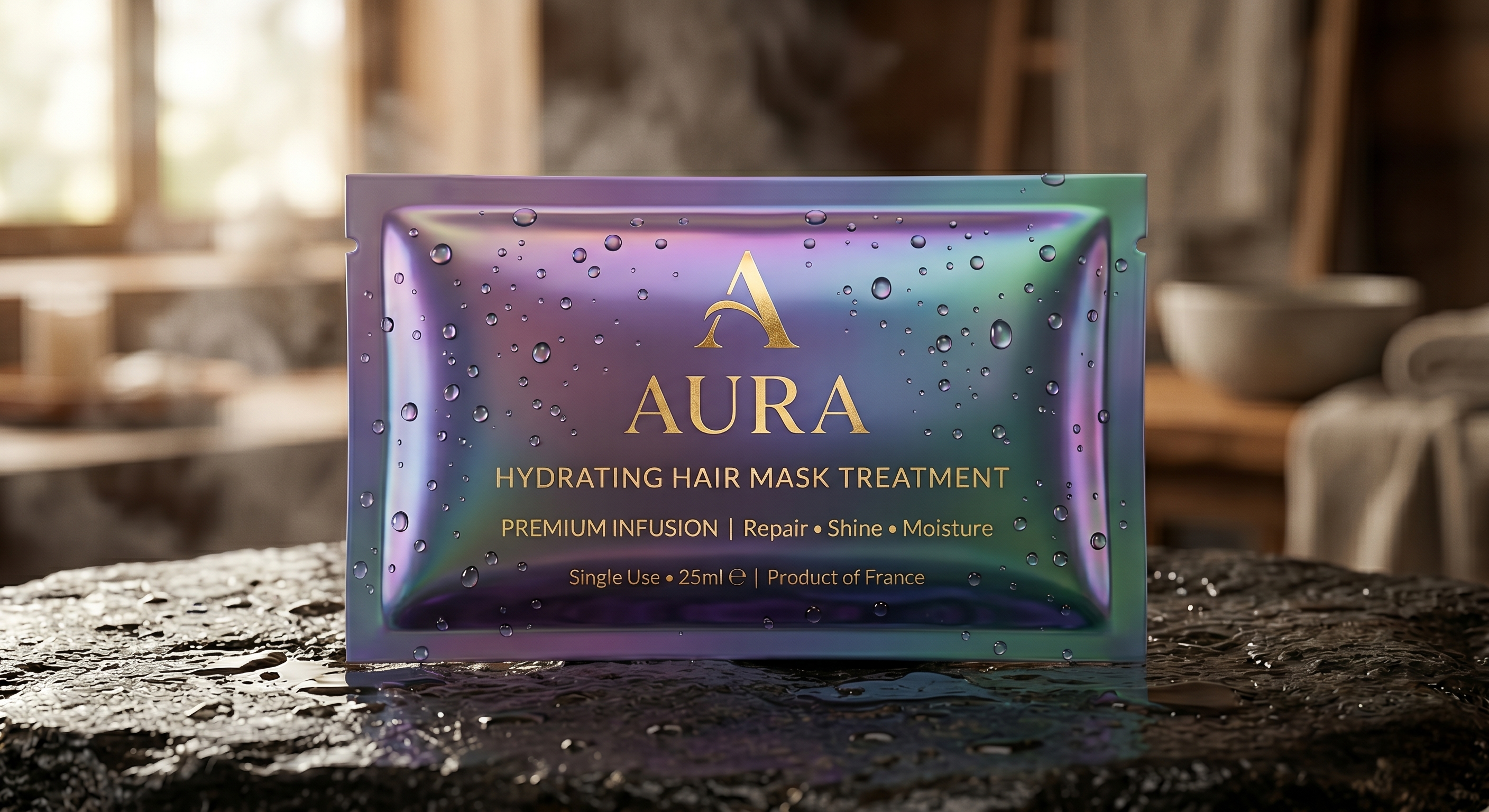 Custom Flat Pouch for Luxury Hair Masks | Travel-Size Hair Care Sachet