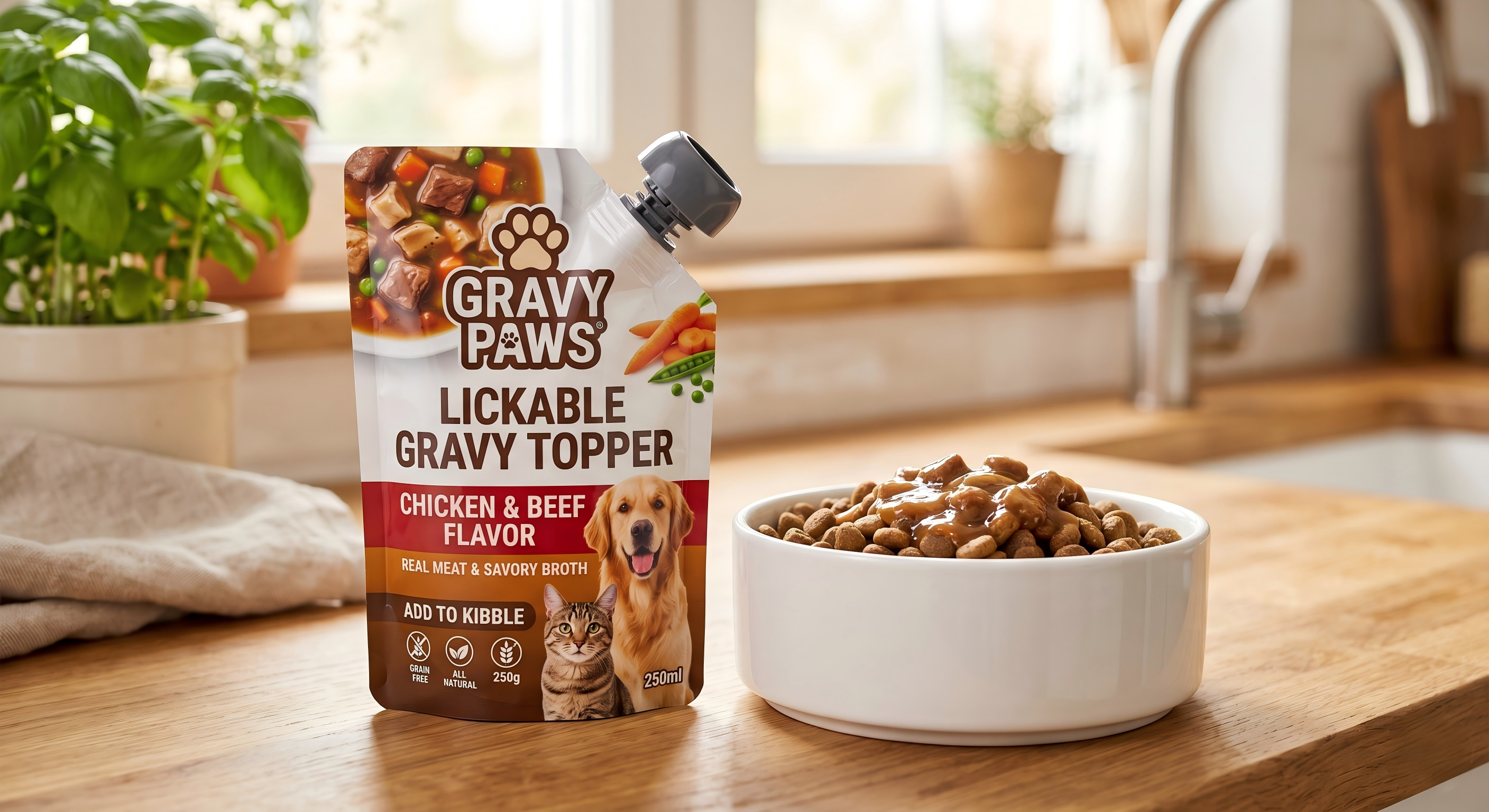 Pet Food Liquid Gravy Spout Pouch | Premium Animal Nutrition Bag