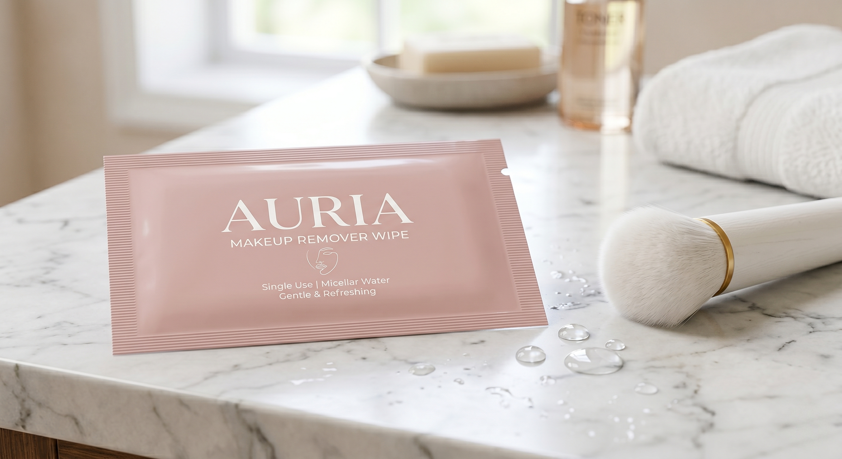 Custom Flat Pouch for Makeup Remover Wipes | Single-Pack Cosmetic Sachet